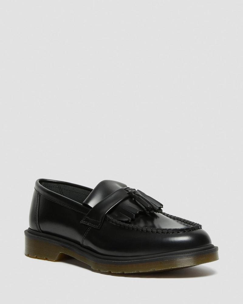 Dr Martens Adrian Smooth Læder Tassle Loafers Oxford Sko Dame Sort | DK 382XYU